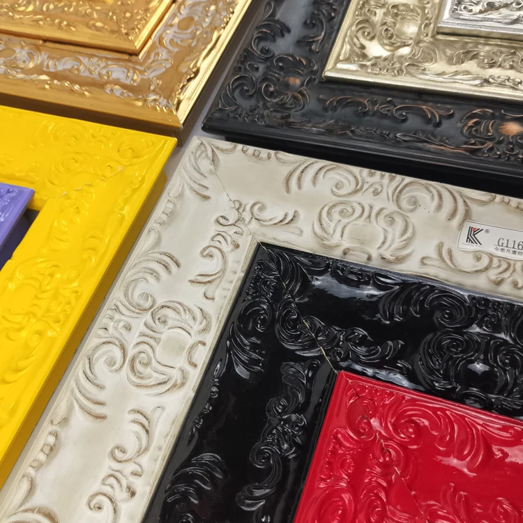 Custom Wholesale Wall Art Wood Baroque Vintage Gold Photo Picture Frame European Mirror Frames for Any Size 40x150 80x180 60x80