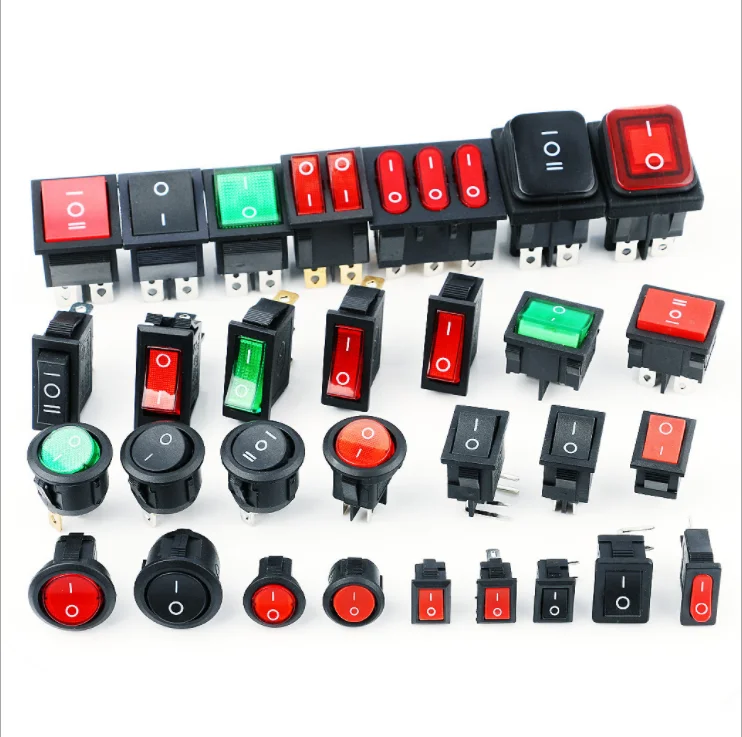 dpdt switch round head/square head 2 pin /3 pin boat switch all series selectable types on-off-on/on-off rocker switch