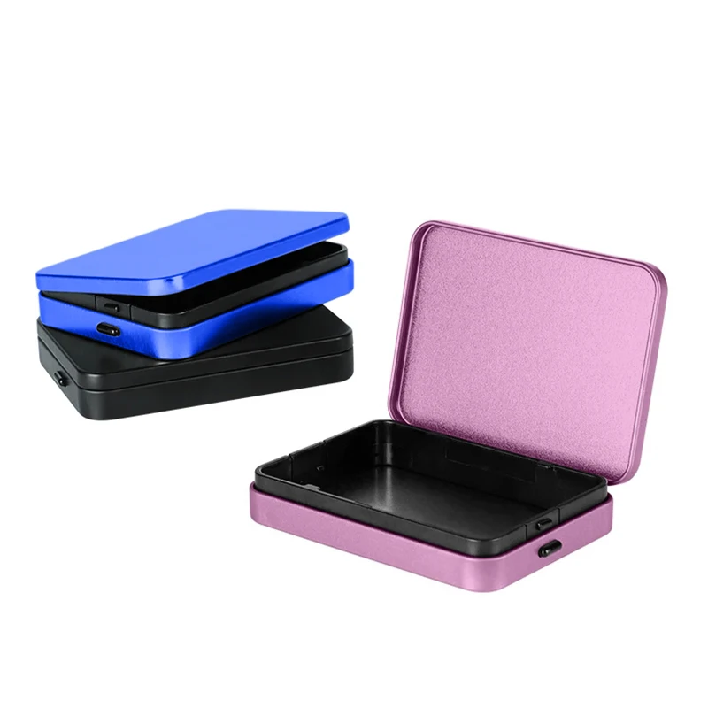 Factory Custom Metal Child Proof Tin Case Mint Candy Pill Child Resistant hinge Tin White Tobacco Tin Box