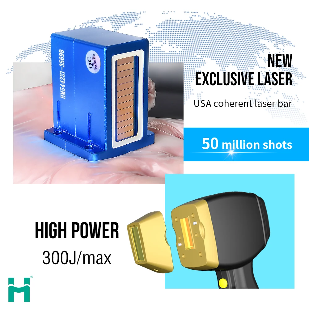 Huamei Professional Laser Hair Removal Machine 4 Wave 808nm Ice Diode Laser hair removal Machine