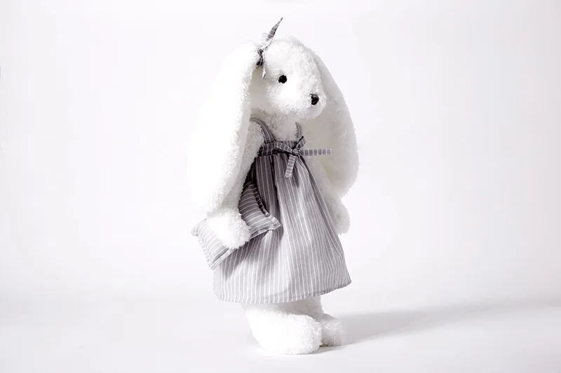Custom super soft white stuffed animal plush toys bunny with long ears