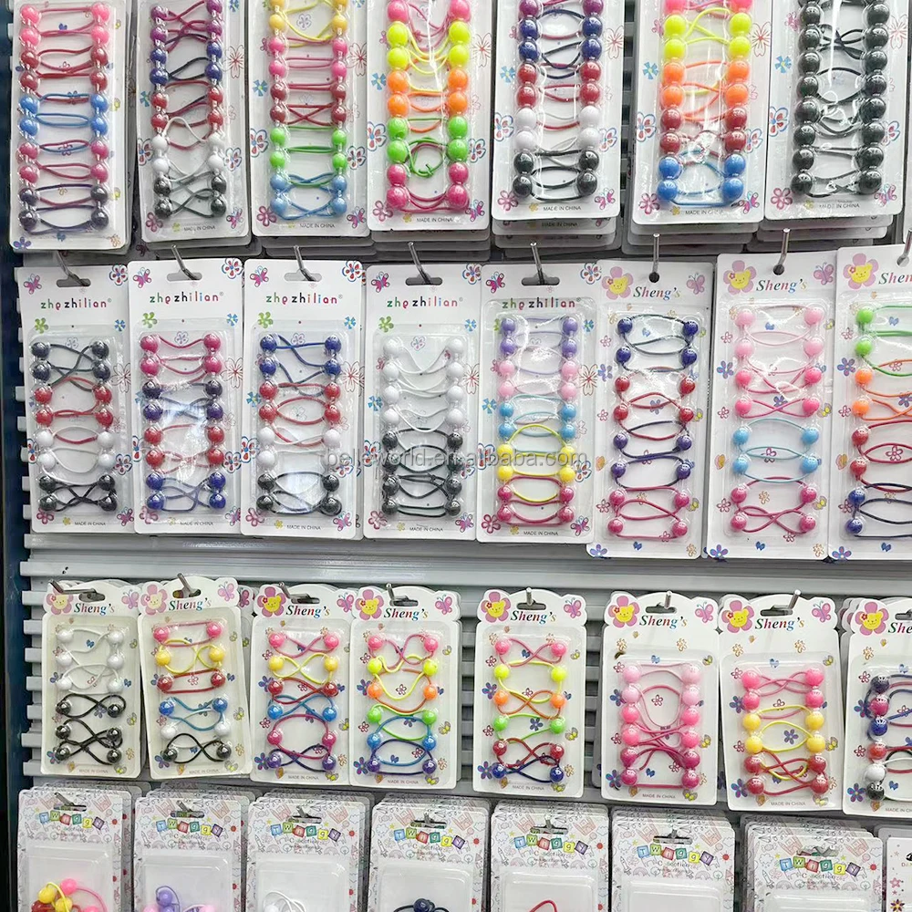 BELLEWORLD factory 10pcs/set Korean cintas para el pelo hair band kids double ball hair balls hair tie for girls accessories