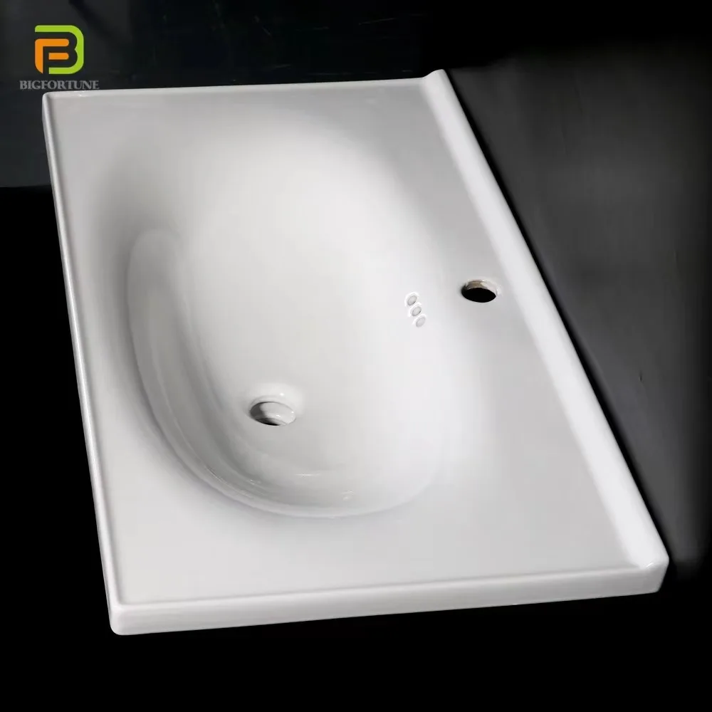 Chaozhou sanitary ware ceramic white bathroom sink basin wash face and cabinet hand basin for public