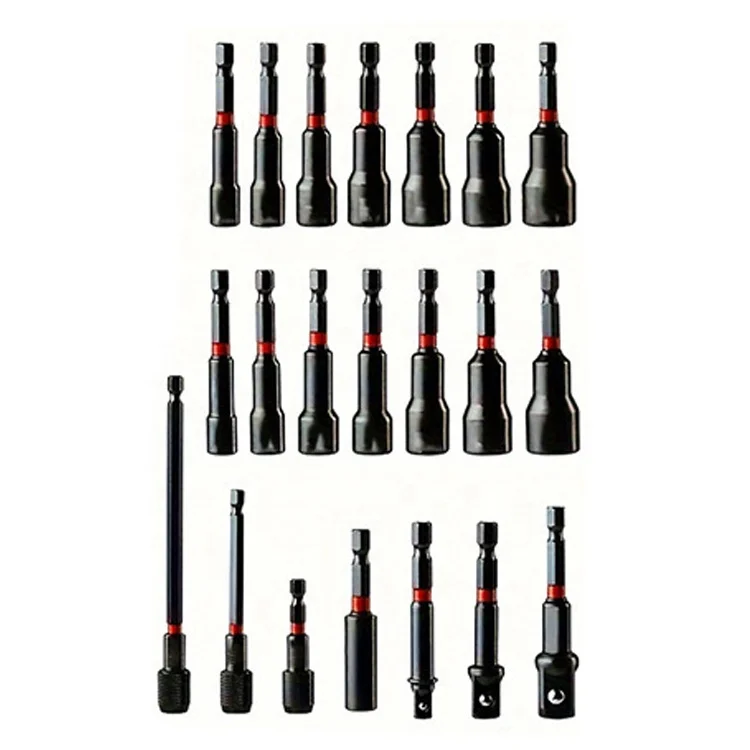 21-Piece CR-V Steel Strong Magnetic Nuts Driver for Impact Wrench