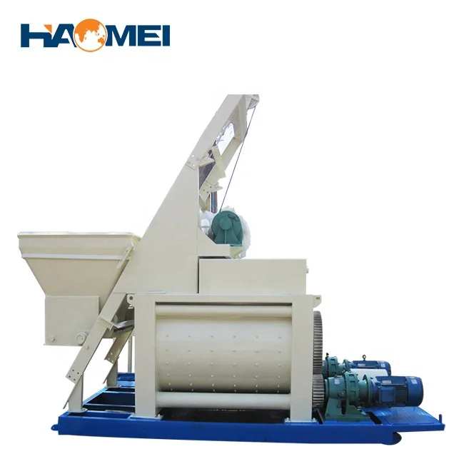 High Efficiency Twin Shaft Concrete Mixer Machines Diesel Engine with Motor 500 600 L
