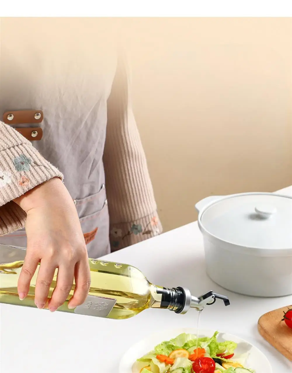 500ml High Borosilicate Glass Kitchen Cooking Olive Oil Storage Bottle