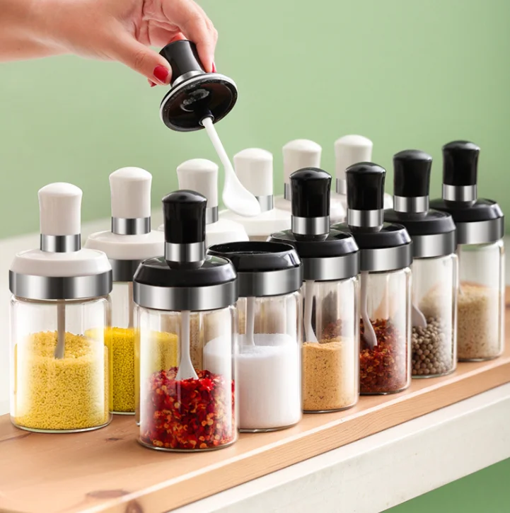 250ml Food storage butter peanut condiments basting brush glass bottle Salt shaker chili pepper set of cruet muddler honey use
