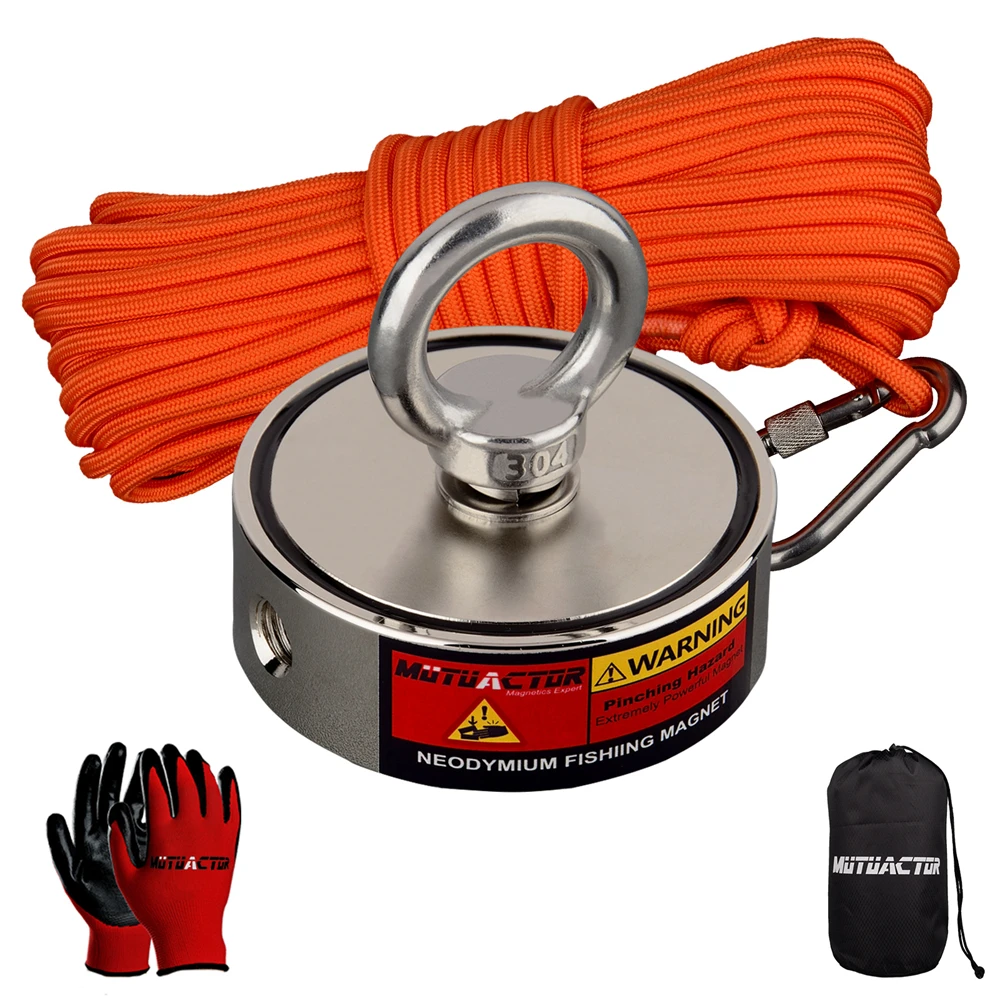 Super Strong Double Sided Fishing Magnet kit 250KG*2 Permanent magnets neodymium n52 magnetic Search