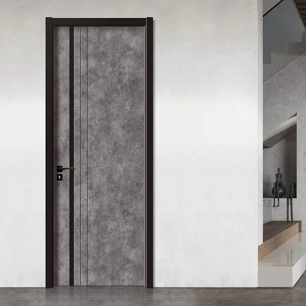 40/45mm Luxury Hospital Project Bedroom Doors With Frame Single WPC Soundproof Modern Simple Design Interior Wooden Door