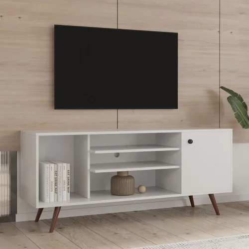 Mid-Century up to 60 Inches TV Stand Entertainment Center with Open Storage Shelves Cabinet TV Console for Living Room