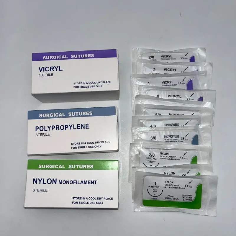 1/2 circle Medical Veterinary Absorbable Surgical PGA Suture Veterinaria Nylon Polypropylene