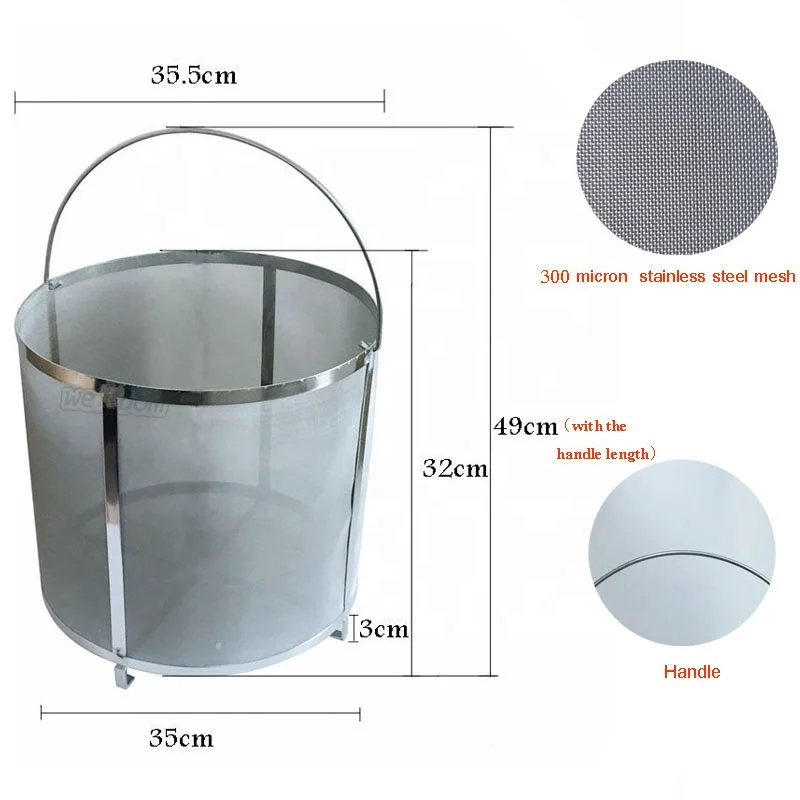 Stainless Beer Keg Dry Hoping 32*35cm Hopper Spider Strainer Home Brew Hop 300 Mesh Filter