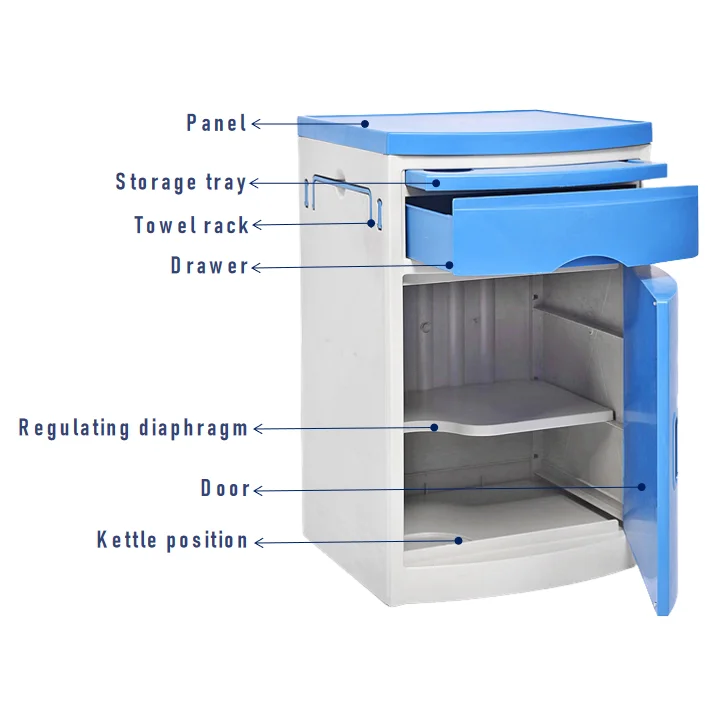 Factory Wholesale Hospital Furniture ABS Medical Bedside Cabinet Locker