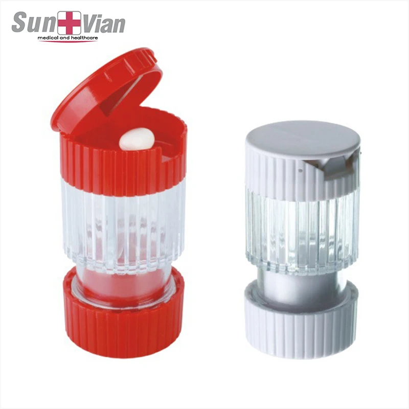 Travel 3 in 1 pill box with cutter and crusher tablet cutter pill crusher