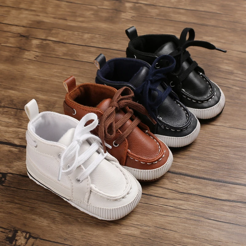 PU leather casual shoes cotton soft sole prewalker infant baby boy shoes