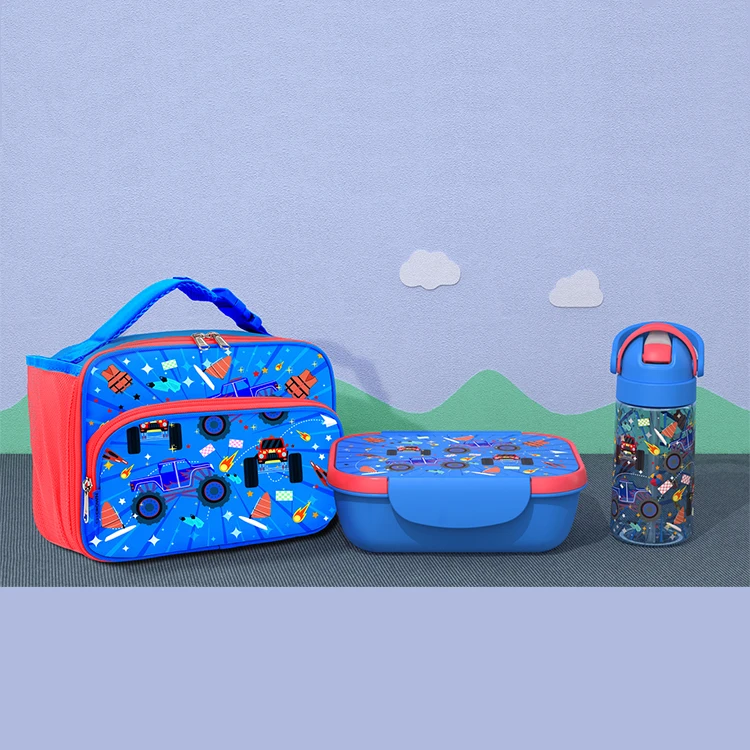 Custom NEW Design Children Packaging Lunch Box Leakproof Kids Water Bottle Bento Set With Insulated Lunch Bag For School