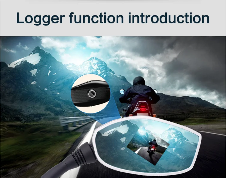 Motorcycle Mirrors With Camera 2.7inch Dual Lens Panoramic Rearview Mirror HD Mirror Rearview