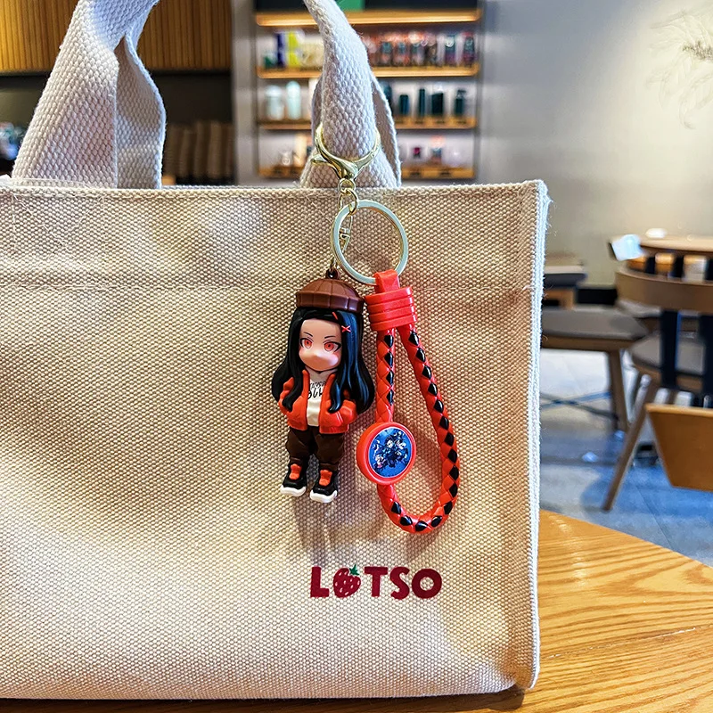 Cheap Wholesale Cute Kawaii 3D Silicon Keychain Demon Killer Anime Rubber Characters Soft PVC Keychain