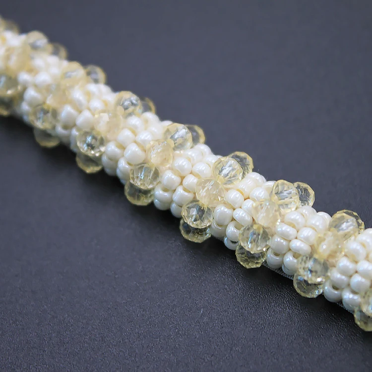 MS21678 New Style Handmade Beaded Lace DIY Decorative Border Beaded Lace Trimming