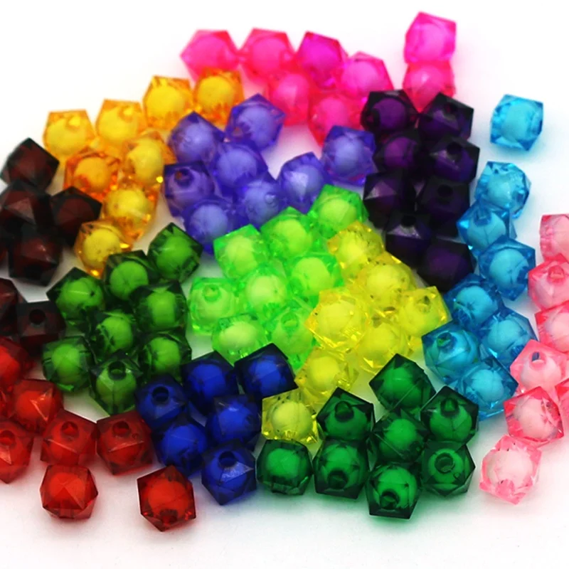 500g/bags Mixed Color Faceted Acrylic clear Beads Loose Beads for DIY Jewelry Making