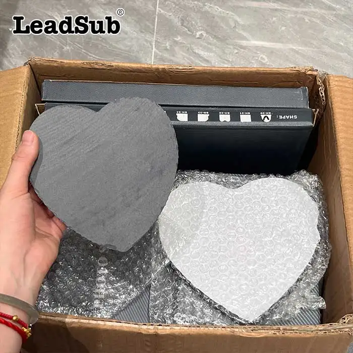 sublimation slate heart shape 6x6inch wholesale 15*15cm heart shape rock slate plaque custom stone photo frame