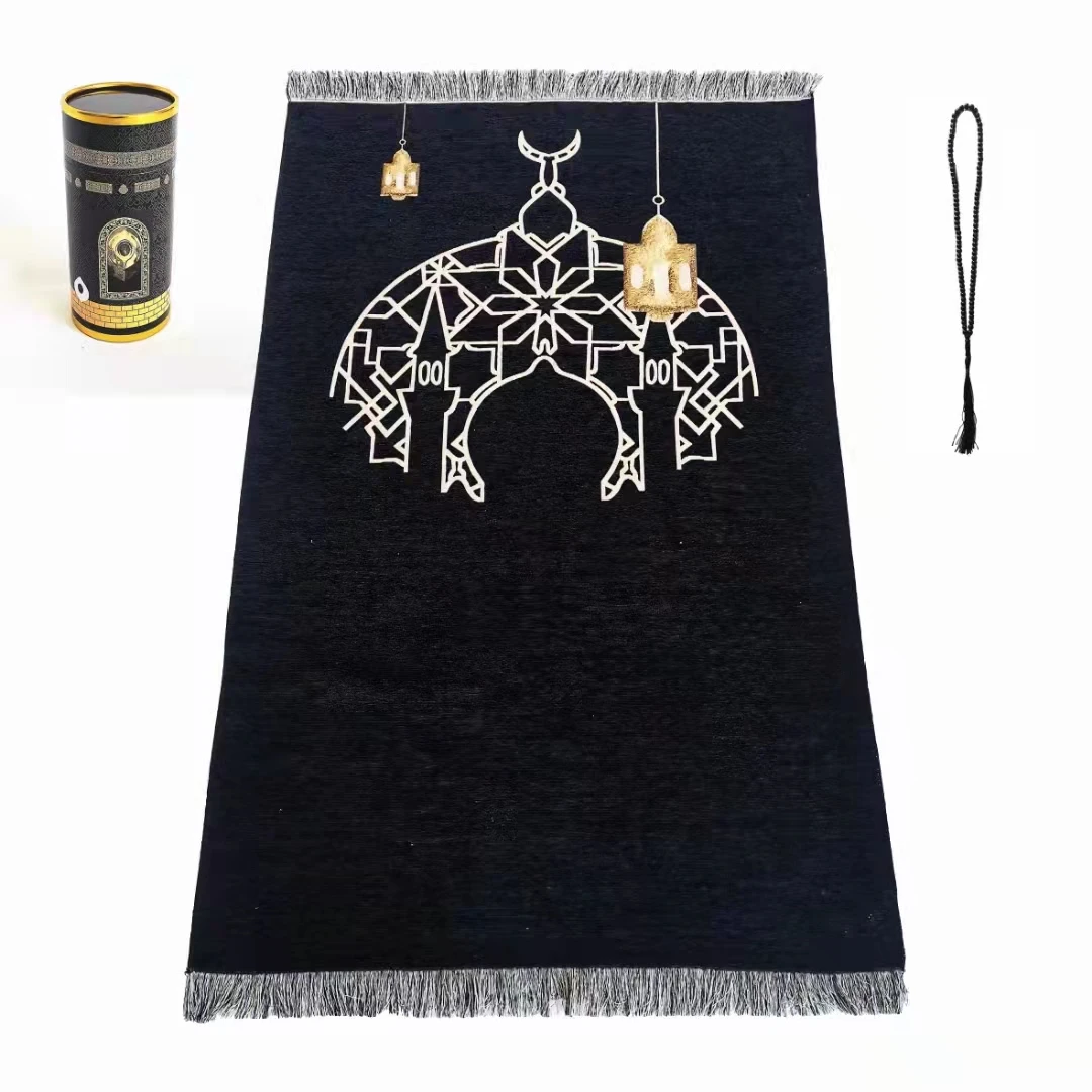 Top Quality Wholesale Prayer Rug Thick Praying Rug Luxury Family Machine Made Prayer Mat with Rosary Beads pray mat islamic