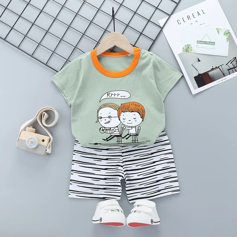 1-7 Year Character Kids Cotton Short Sleeve 2PCS Comfortable Children Sleepwear/Pajama Super Soft Smooth Cheap Price