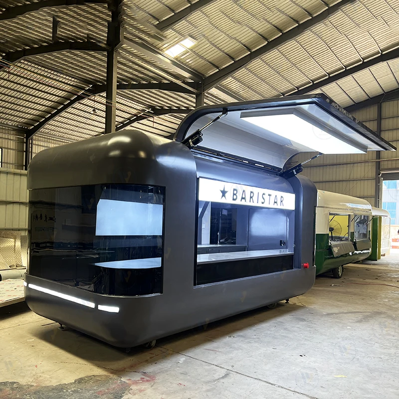 Factory Professional Design green Food Cart Mobile Camping BBQ Food truck USA  Street Small Food Trailer