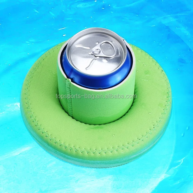 Neoprene Floating Drink Holder Plain Blank Summer Reusable Can Sleeves Drink Pool Floats Cup Holders