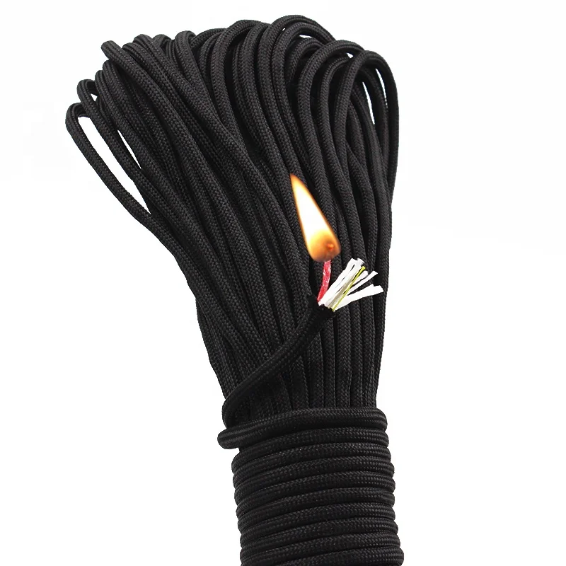 100 футов Открытый Альпинизм 550 фунтов парашют веревка выживания красный трут 10 нитей огнеупорный Паракорд