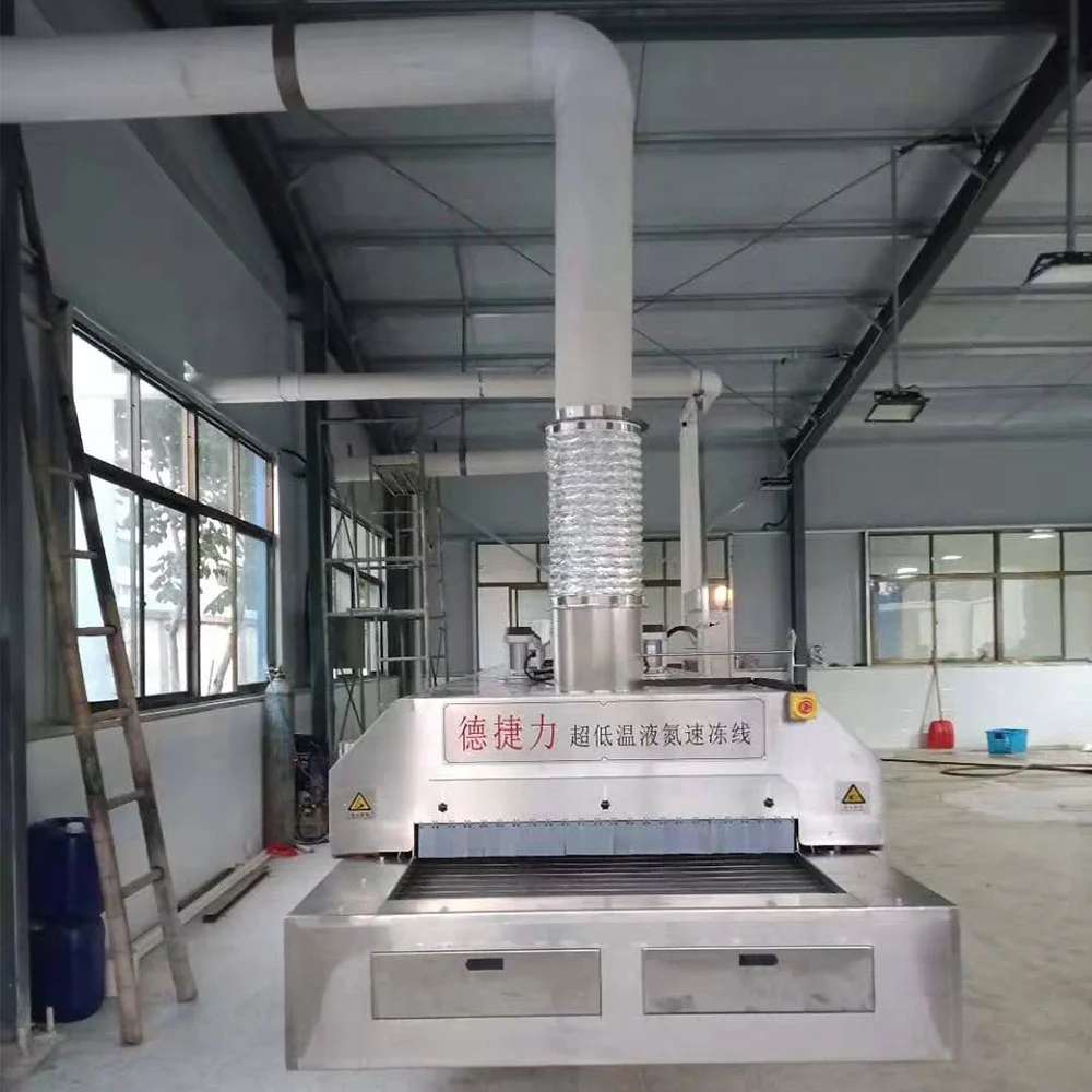 DJL china made liquid nitrogen tunnel shock freezer Food Processing Machine Stainless Steel Belt IQF Tunnel Freezer