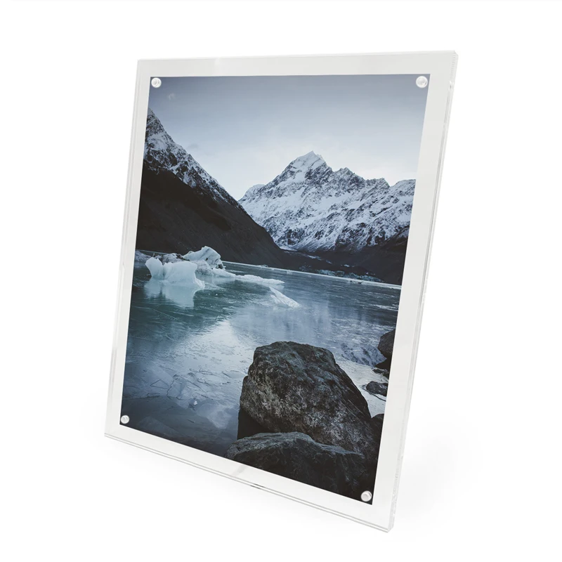  Whole Magnetic Fashion Sytle Square Photo Frame Double Sided Acrylic Picture Cheap Home Decor