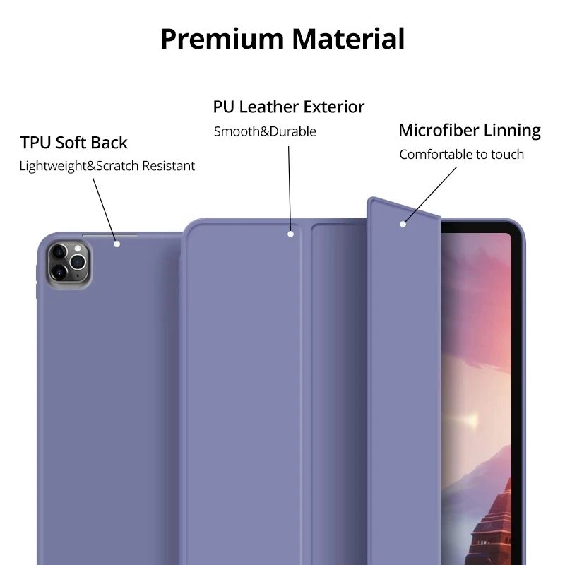 Smart Soft TPU Case for iPad Pro 11 inch 2021 2022 Magnet Cover Slim Folded Flip Stand Cases