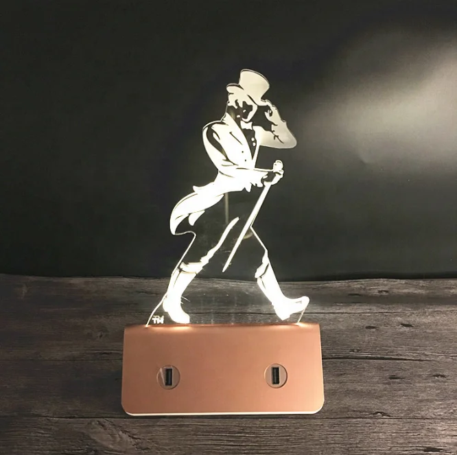 Lincond Led Light Table Menu Stand Power Bank Holder With Acrylic