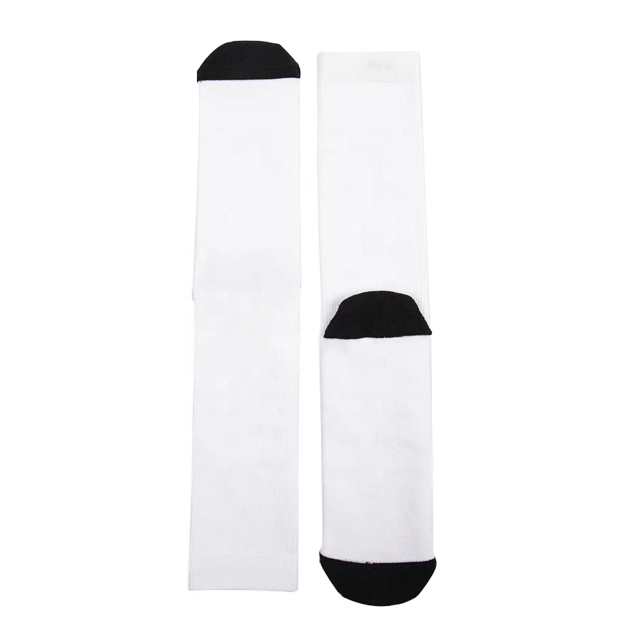 High quality designer 360 sublimation blank white socks custom photo all over print socks