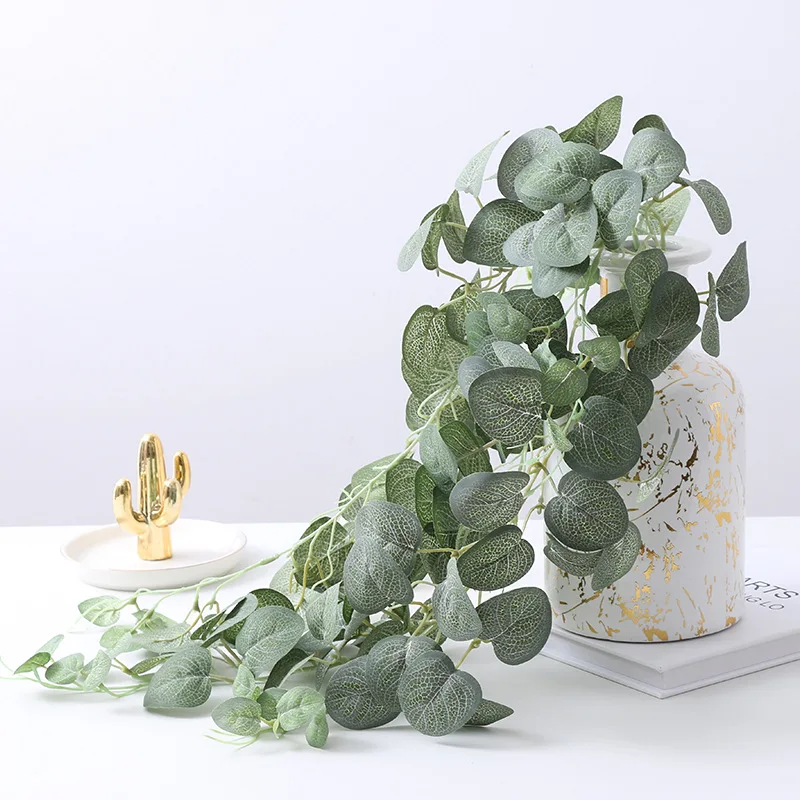 Single Branch Artificial Eucalyptus Home Hotel Decoration Flower Silk Arrangement Wedding Artificial Leaves