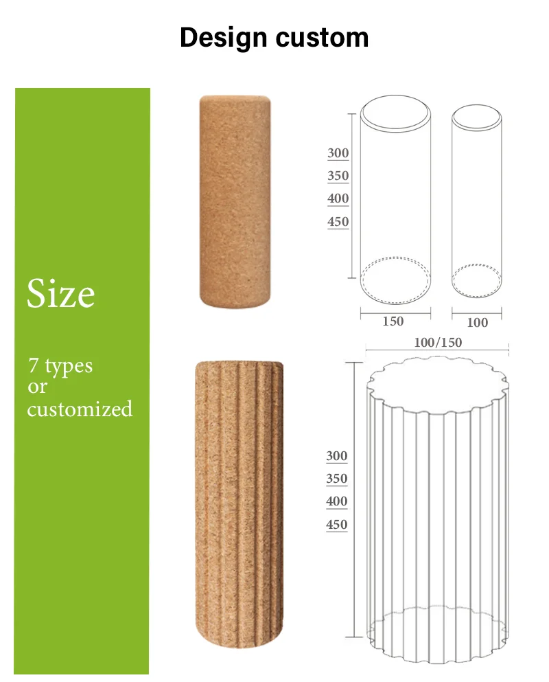 2024 Custom Cork Foam Roller Yoga Massage Roller for Fitness Exercising