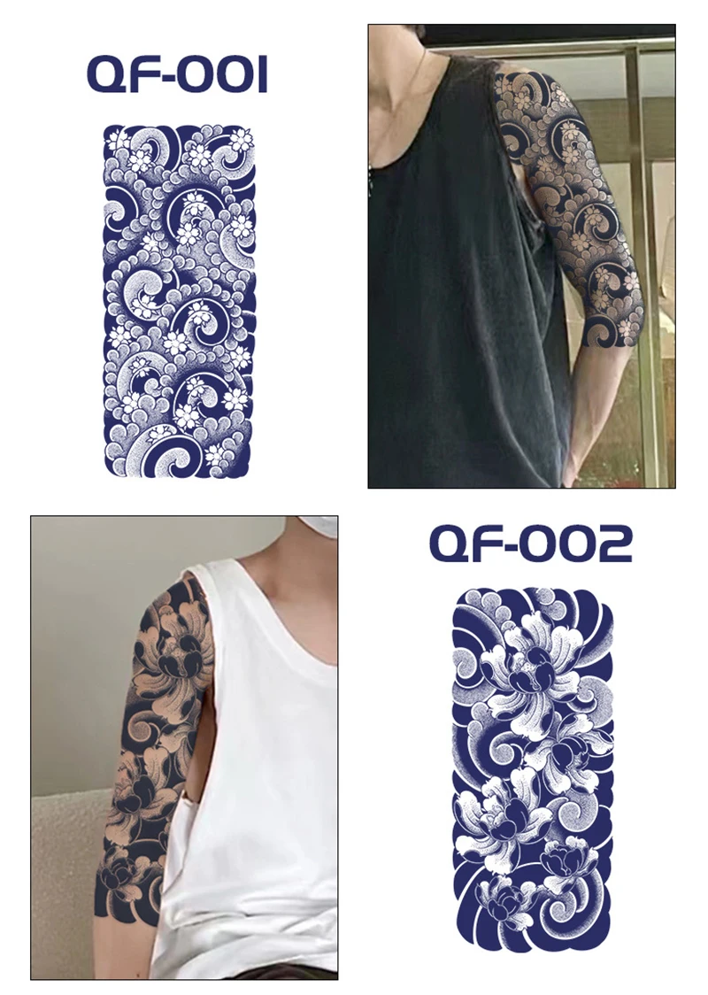 Hot Sale Wholesale Temporary Tattoos Seven-arm Cool Herbal Juice Tattoo Stickers Temporary Waterproof Flowers Tattoo For Boys