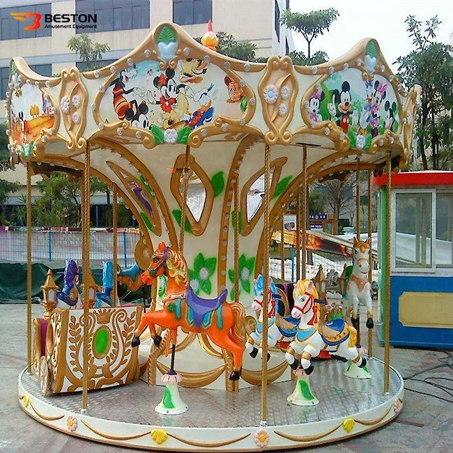 Beston Outdoor Amusement Equipment Amusement Park Rides Luxury Kids Carousel For Sale