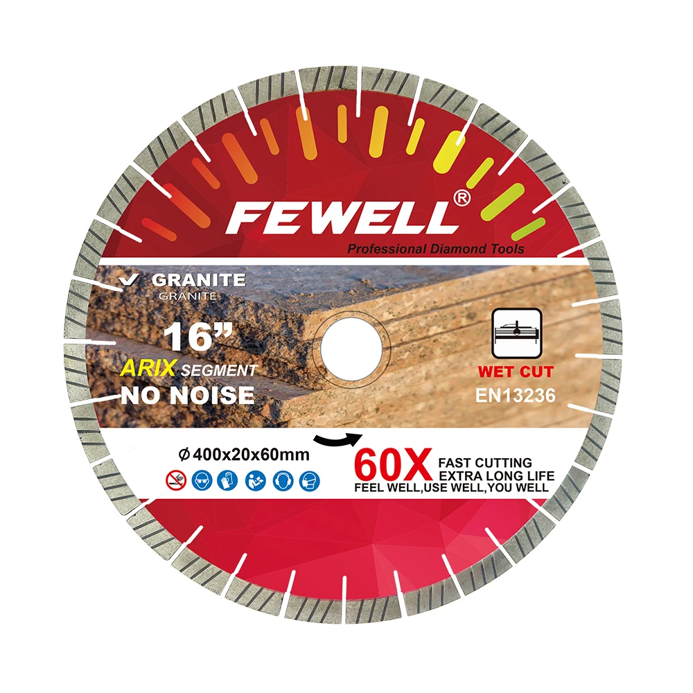16inch 400*20*60/50mm Silver Brazed arix segments turbo silent steel core tools diamond disc saw blade for cutting hard granite