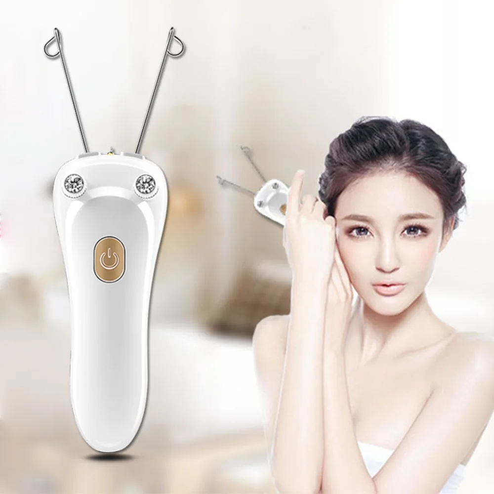 
New Beauty Care USB Recharging Women Electric Hair Epilator Female Face Hair Body Hair Remover Lady Shaver With Cotton Thread 