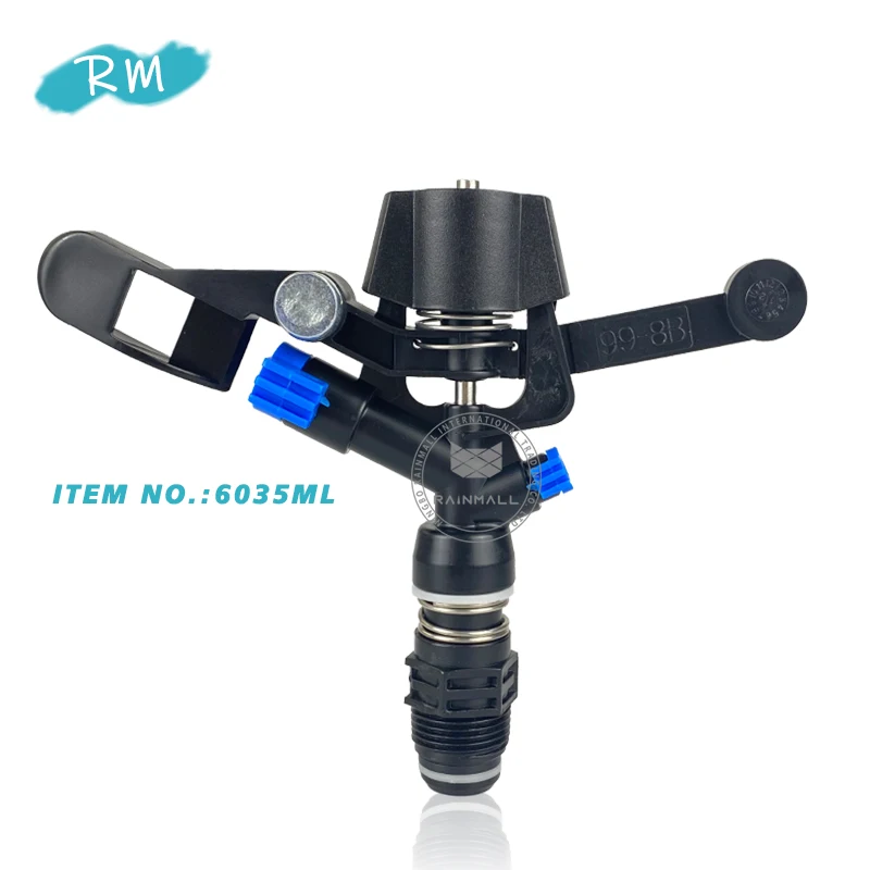 360 Gear Drive Rotary Lawn Agriculture Farm Sprinkler Impact Impulse Water Irrigation with Spike Garden Metal