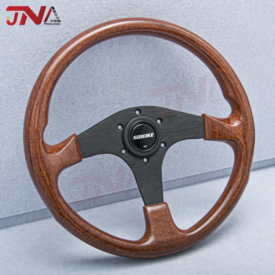 Manufacture Custom 14inch Wood Style Steering Wheel Universal Classic Sports Steering Wheel With Horn Button