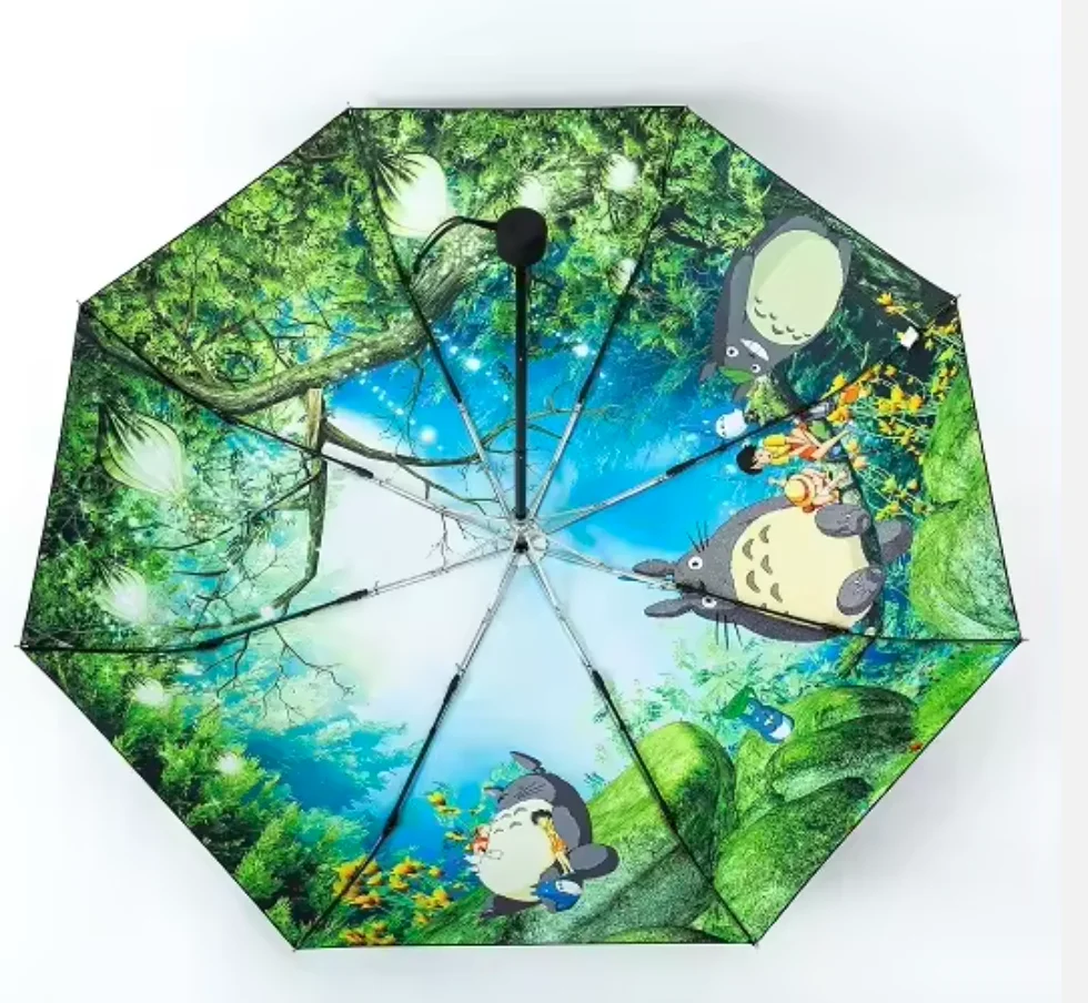 Customized full printed anime umbrella custom folding windproof high quality pocket umbrella