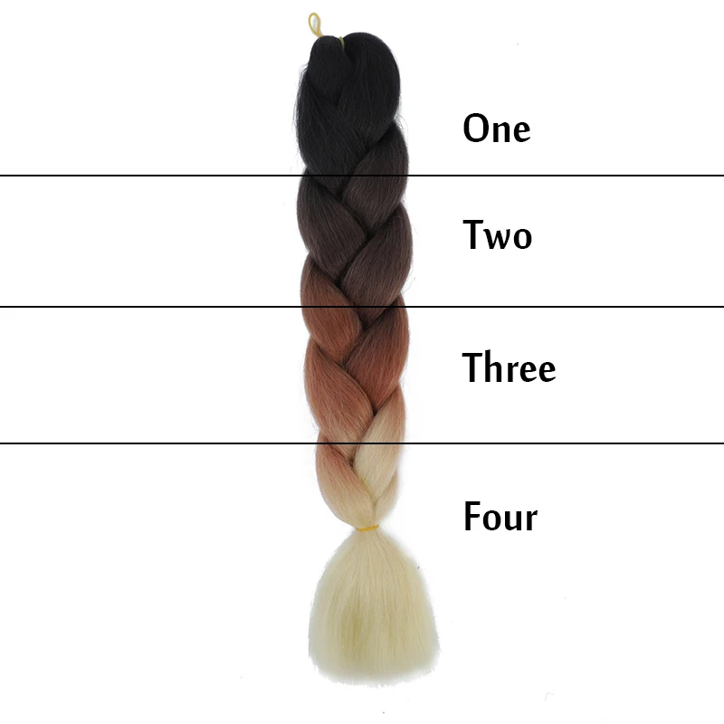 24 Inch Jumbo Braids Extensions Synthetic Braiding Hair Afro Ombre Color kanekalon Hair