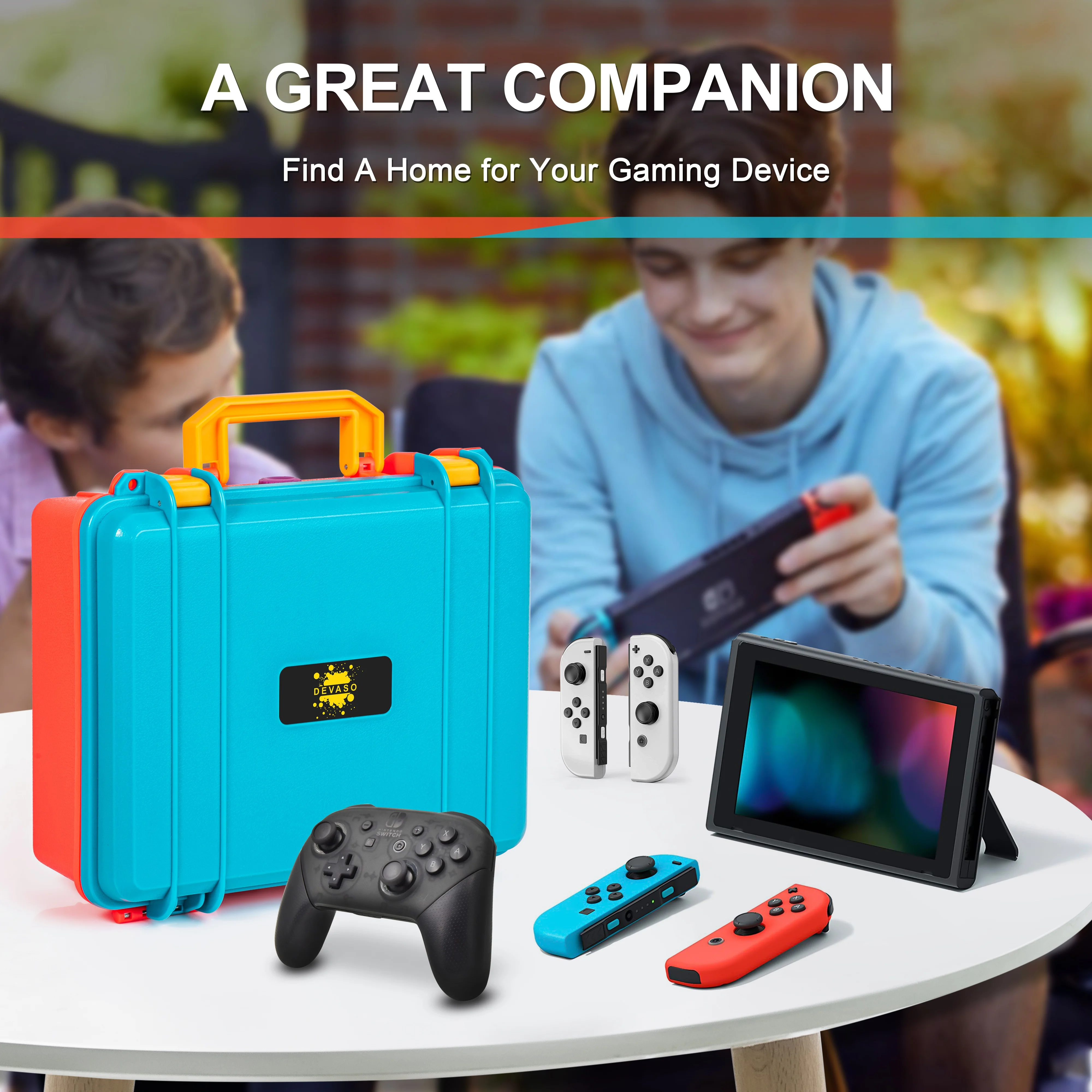 STARTRC DEVASO Deluxe Hard Case Red&Blue game console Pro OLED Model waterproof Carrying Case Nintendo Switch Game Accessories