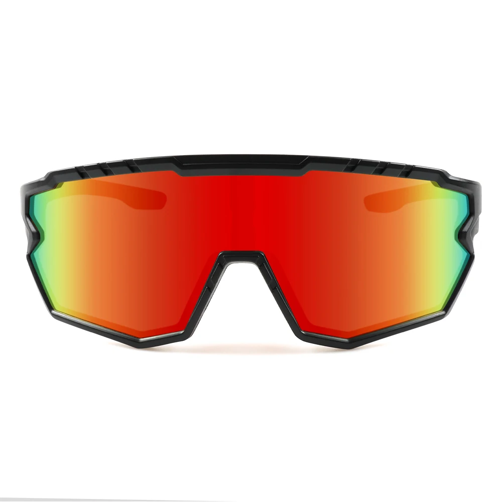 TR90 Frame Polarized Sports Sunglasses with Custom Blue PC Lens Cycling Goggles for Outdoor Activities White Sports Glasses