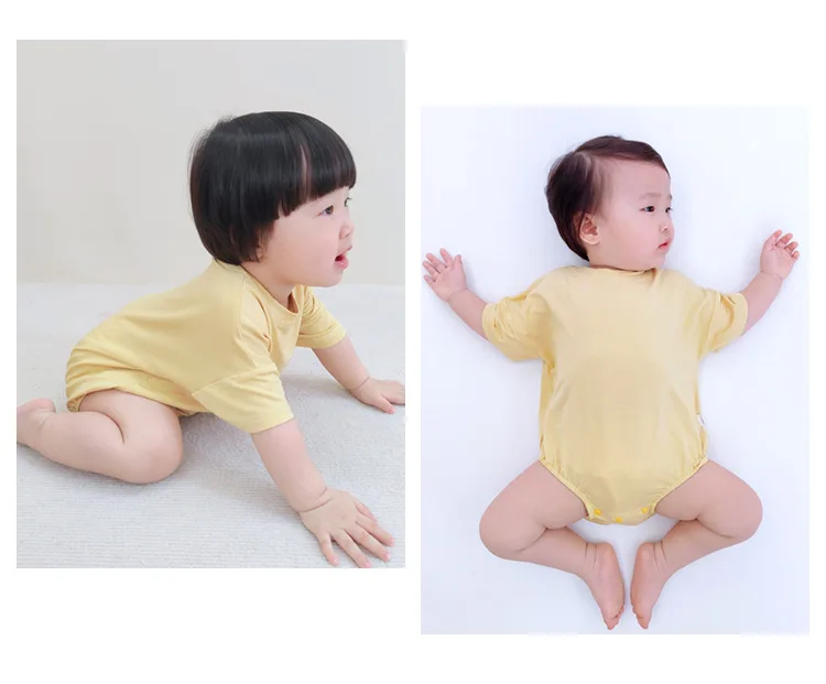 Summer Short Sleeve Newborn Baby Bodysuit T shirt Romper Modal Baby Oversized Romper Wholesale Blank Clothes Baby Bubble Romper