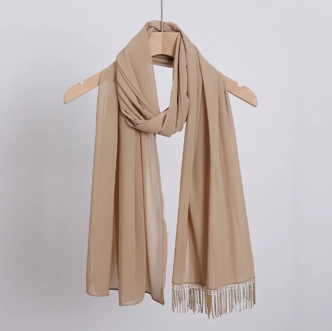 Limanying Wholesale dress hijab style burkha muslim abayas hijab Chiffon high-quality diamond tassels arab muslim scarf hijab
