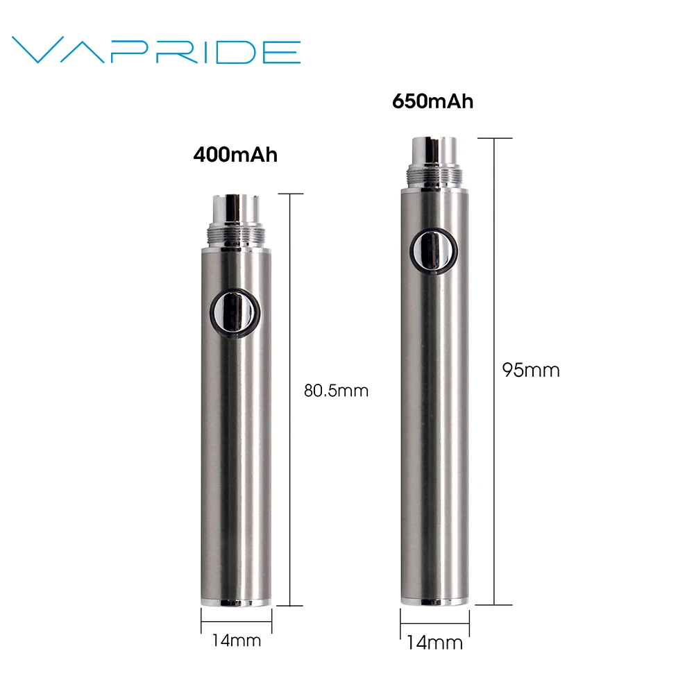 Custom Logo 510 battery Variable voltage 400mah 650mah Vape Pen Battery with Double charging Port